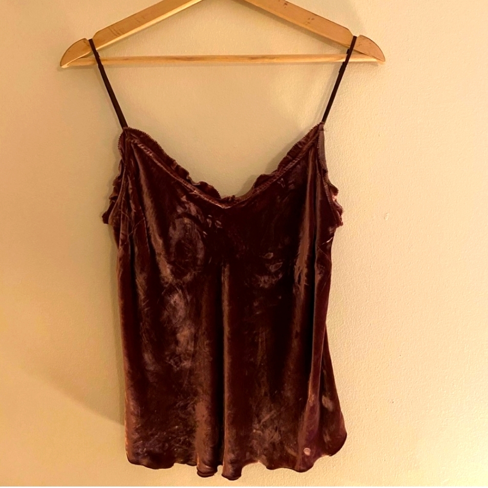 Brown Velvet Ruffly Wilfred Camisole